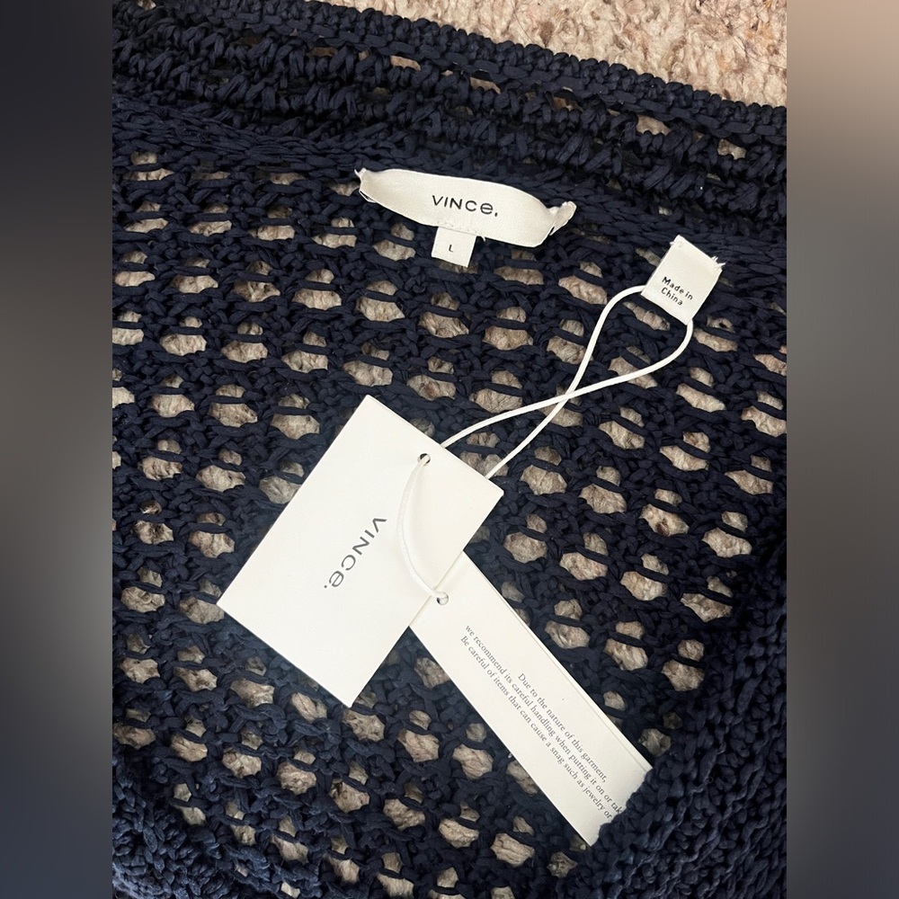 NEW Vince Crochet V-Neck Cardigan - Picture 6 of 6